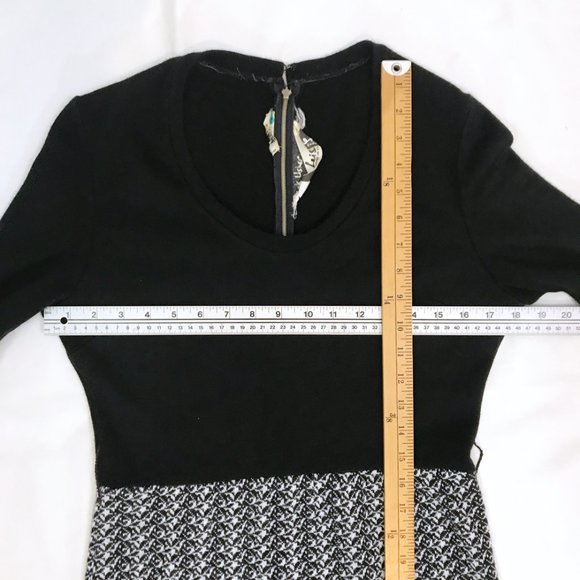 Vintage 70s Frank Usher Dress Black White Knit Dress - Picture 8 of 9